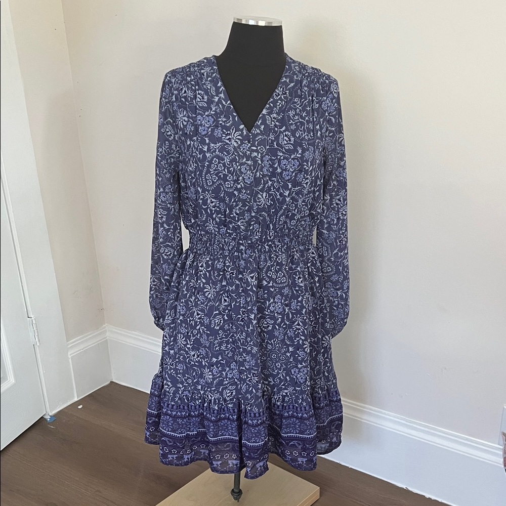 beachlunchlounge Navy Floral Midi Dress